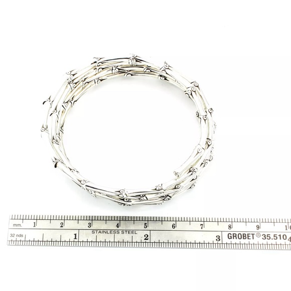 John Hardy Sterling Silver Bamboo 5 Coil Wrap Bracelet - Picture 6 of 6